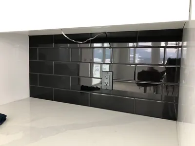 Black Tile Backsplash w/ Black Grout 1
