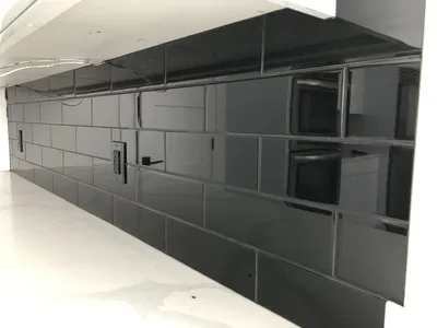 Black Tile Backsplash w/ Black Grout 4