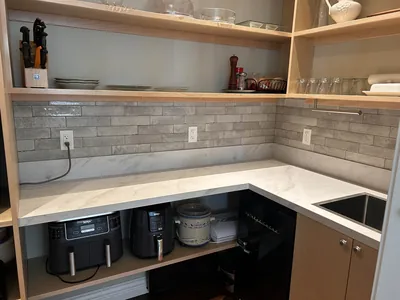 Brick Pattern Pantry Backsplash 1