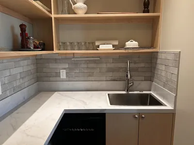 Brick Pattern Pantry Backsplash 2