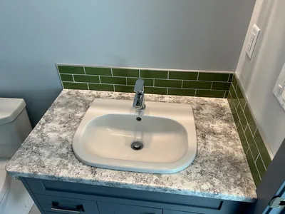 Green Tile Vanity Splash
