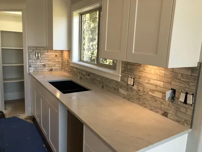 Real Stone Brick Pattern Backsplash 2