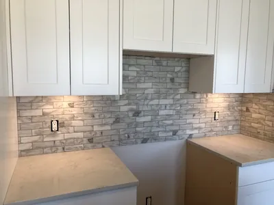 Real Stone Brick Pattern Backsplash 4