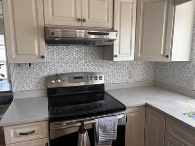 Small Hexagon Mosaic Backsplash 1