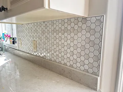 Small Hexagon Mosaic Backsplash 4