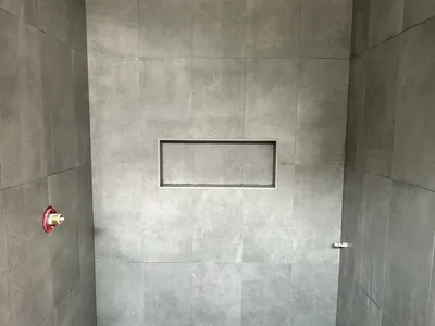 Cementitious Grey Shower/Tub Wall Tile 4