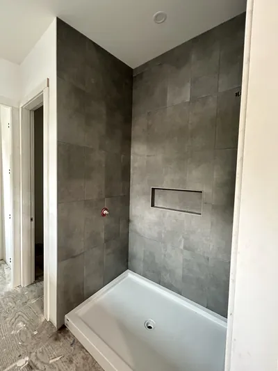 Cementitious Grey Shower/Tub Wall Tile 5