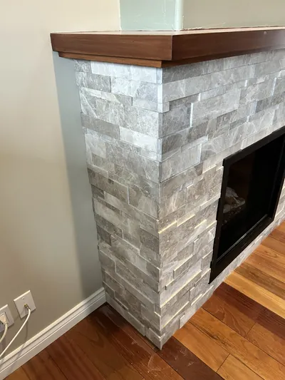 Stacked Stone Fireplace Surround 1