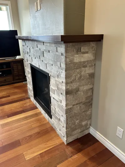 Stacked Stone Fireplace Surround 2