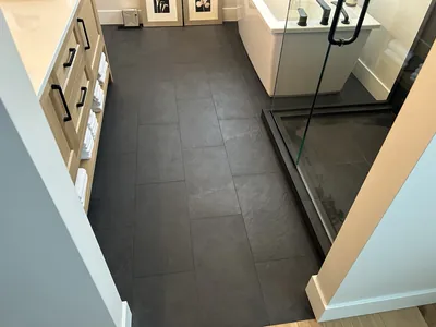 Black Floor Tile Installation 1