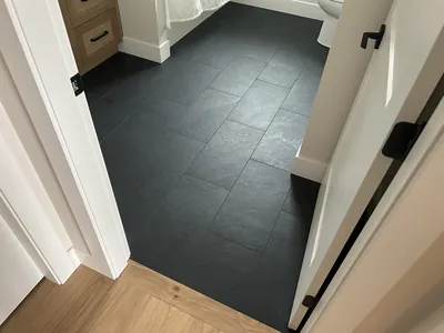 Black Floor Tile Installation 2