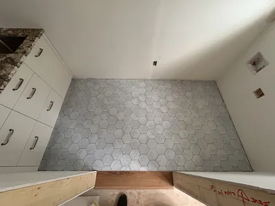 Patterned Hexagon Tile Floor