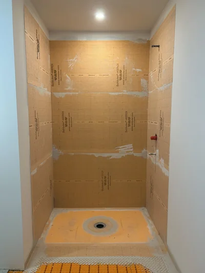 Schluter curbless shower build