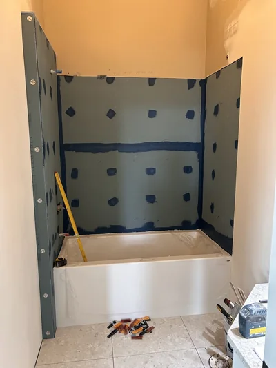 UberBoard tub surround installation
